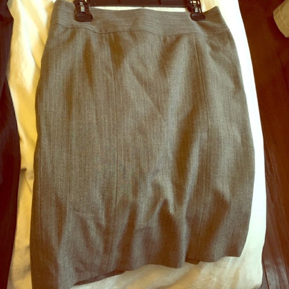 Anne Klein Wool Grey Suit Midi Pencil Skirt size 4